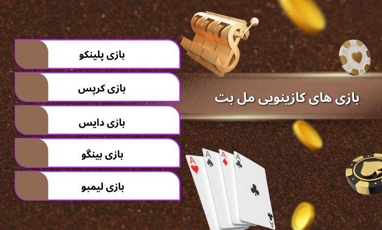 بازی های کازینویی ارائه شده در مل بت