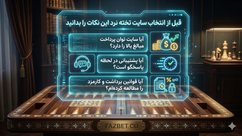 قبل از انتخاب سایت تخته نرد این نکات را بدانید